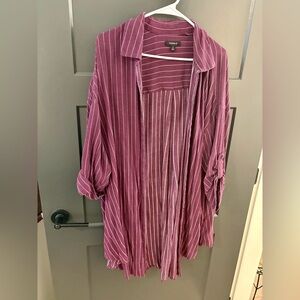 Torrid Burgundy Striped Knit Top